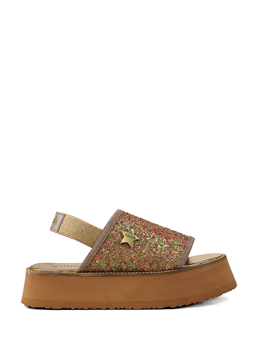 Brown Glitter Platform Sandals