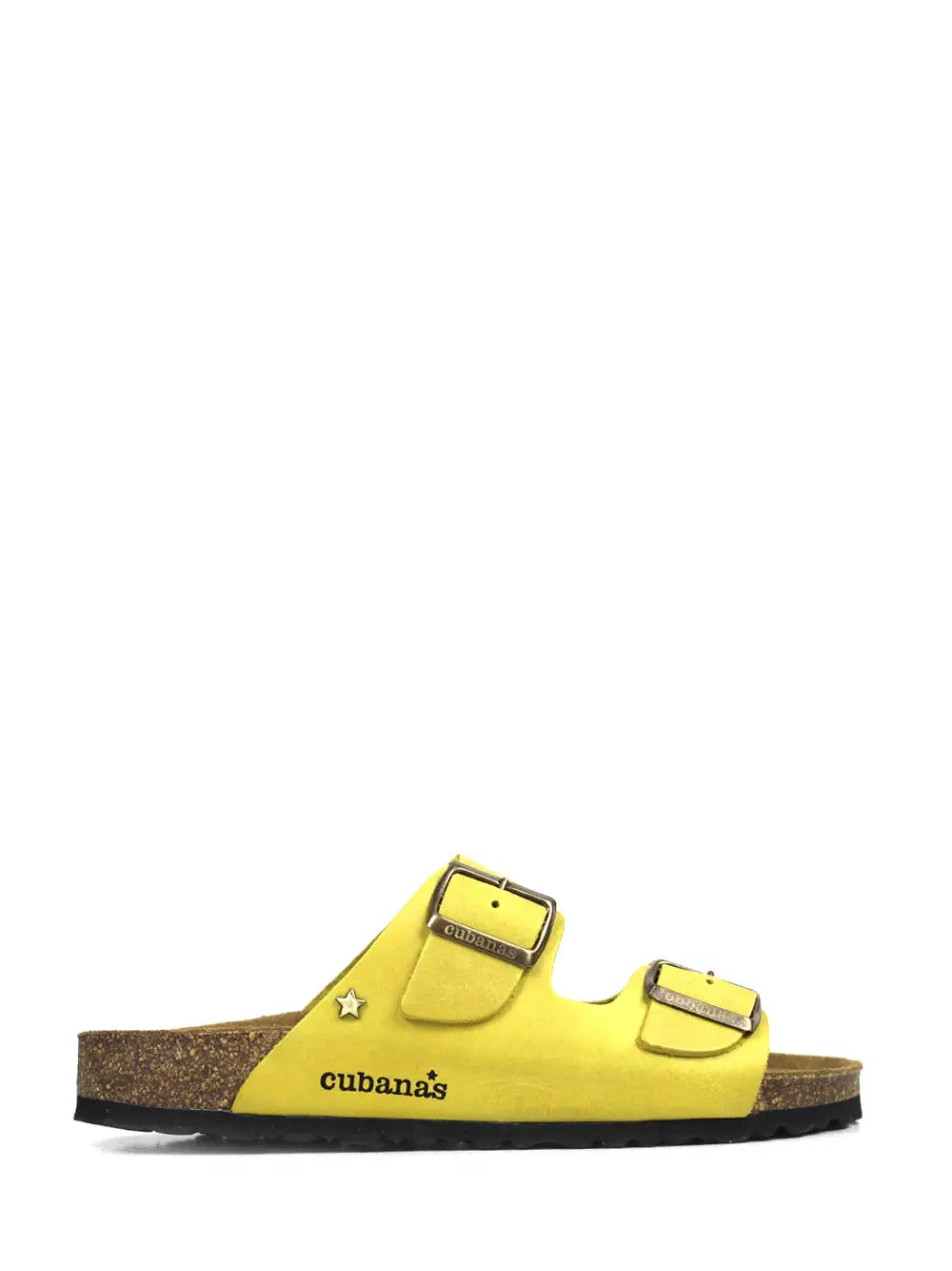 Amalia Sandal in Yellow Leather with Two Straps