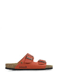 Amalia Sandal in Orange Leather with Two Straps
