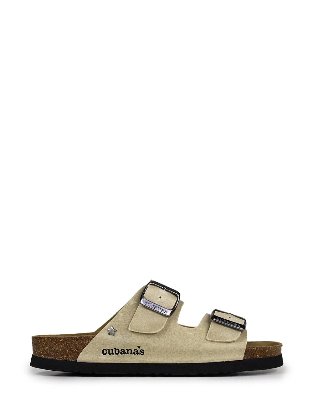 Sandalia Amália de Piel Off-White con Dos Tiras