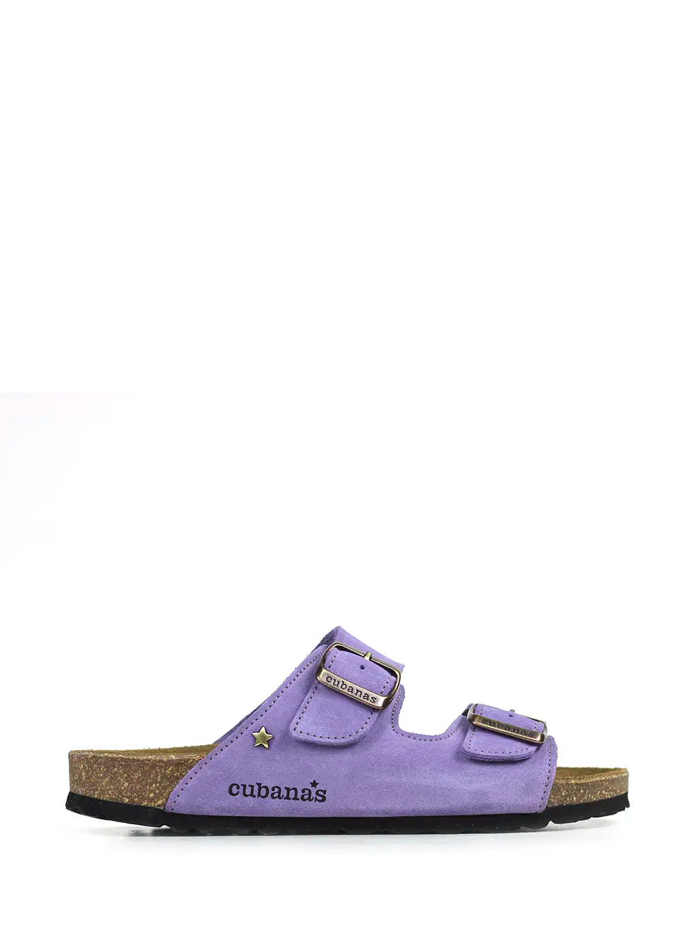 Amalia Purple Suede Sandals with Two Straps