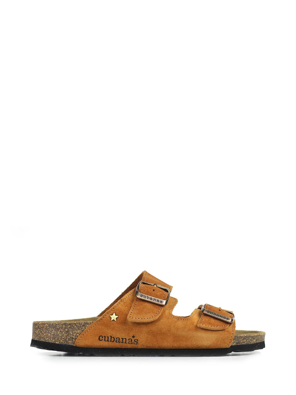 Sandale pour hommes en daim marron à deux brides