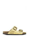 Amalia Sandal in Gold Leather with Two Straps
