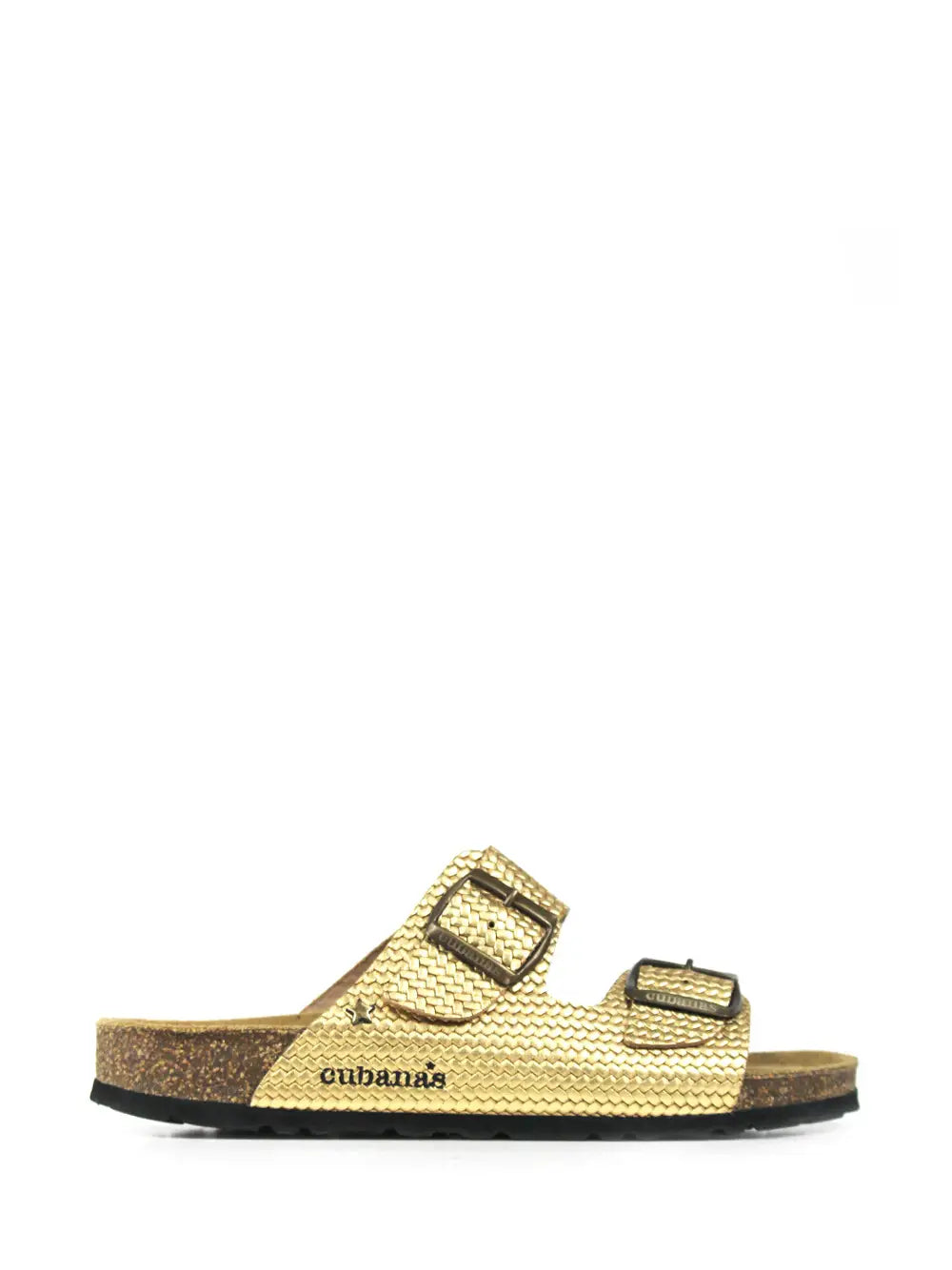 Amalia Sandal in Gold Leather with Two Straps
