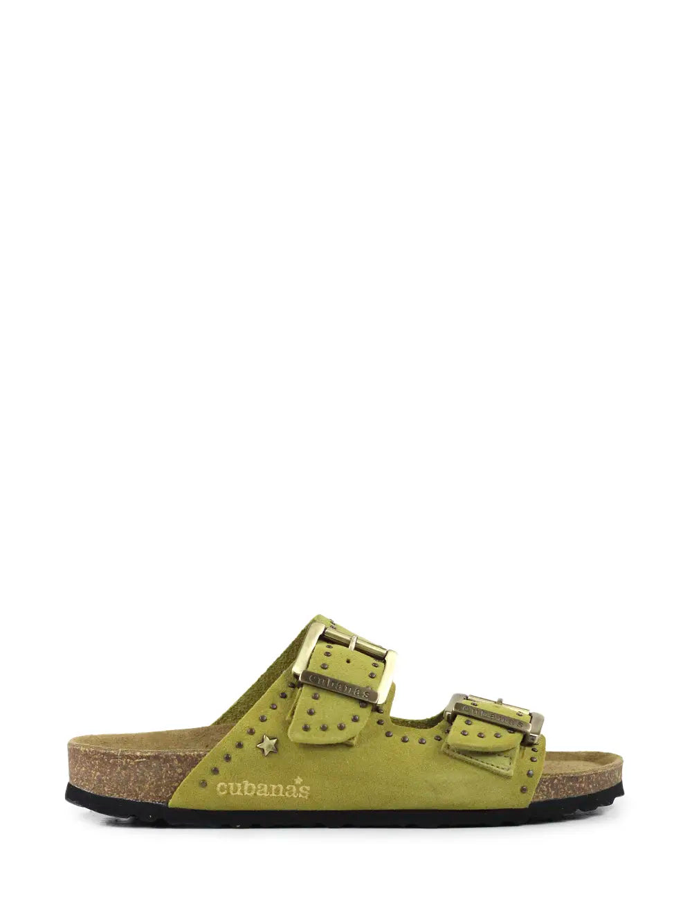 Amália Yellow Suede Sandal with Studs