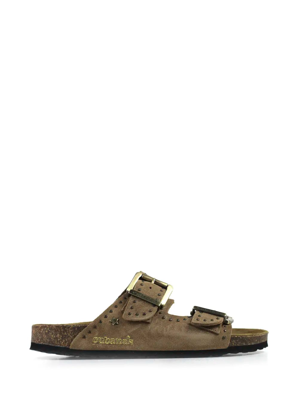Amália Beige Suede Sandal with Studs