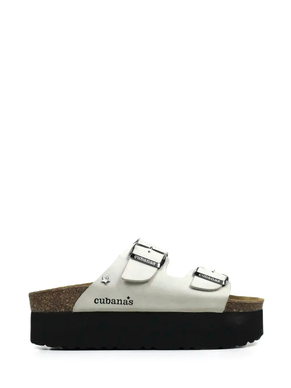 Amalia Platform Sandal in Off-White Leather