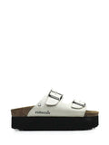 Amalia Platform Sandal in Off-White Leather