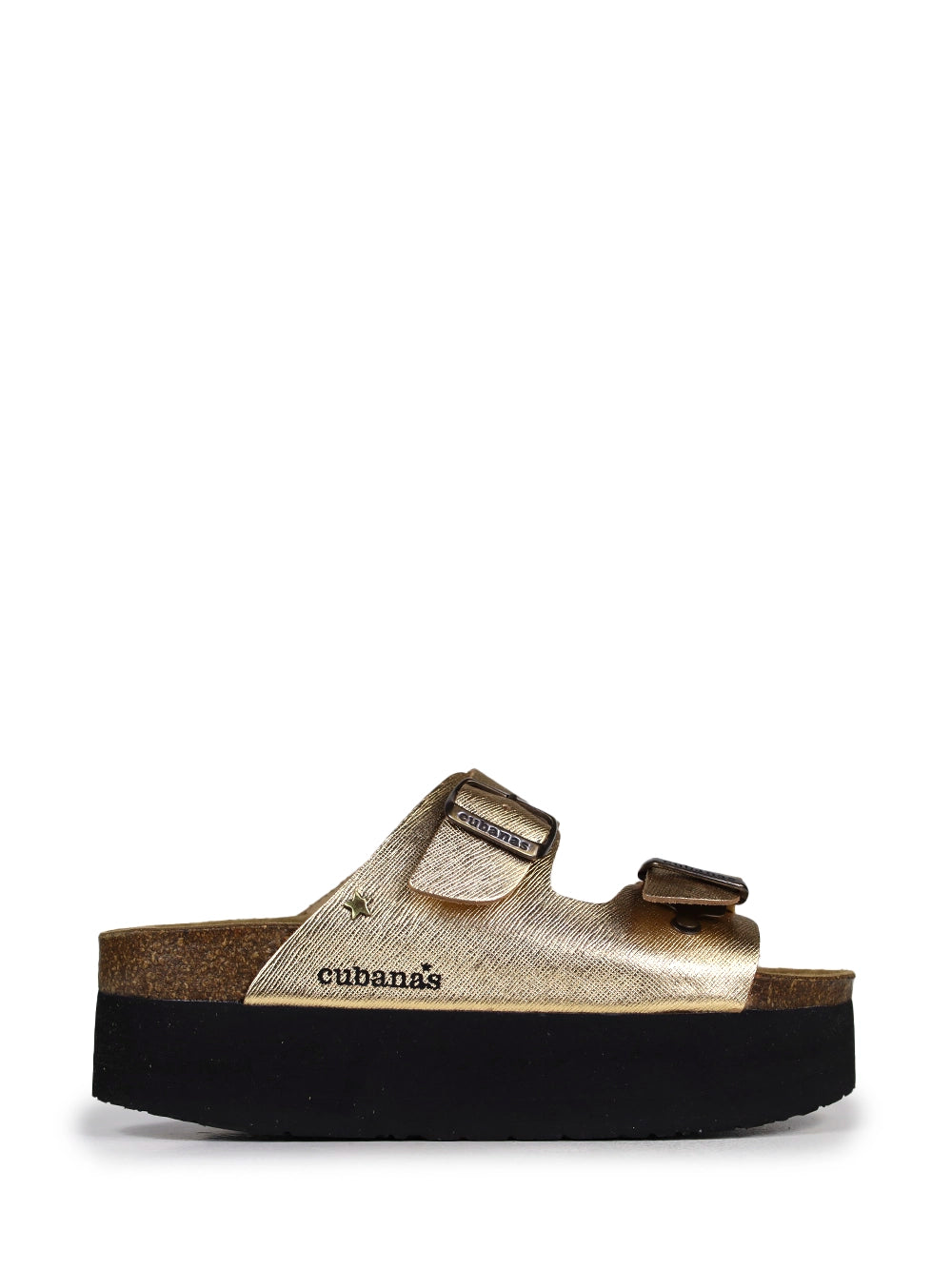 Amalia Platform Sandal in Gold Leather