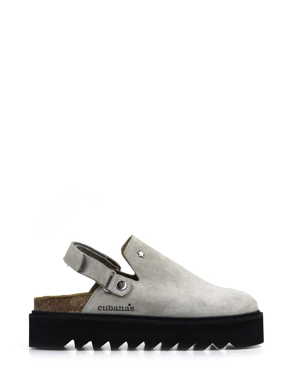 Aurora-Sandalen aus grauem Wildleder und Plateau
