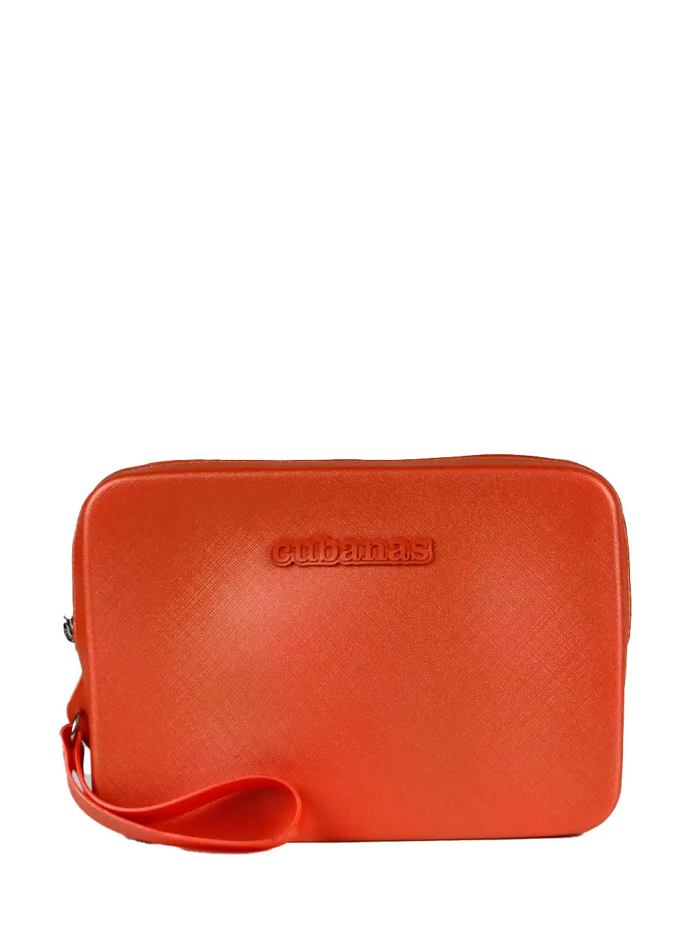 Bolso mini naranja con correa de muñeca
