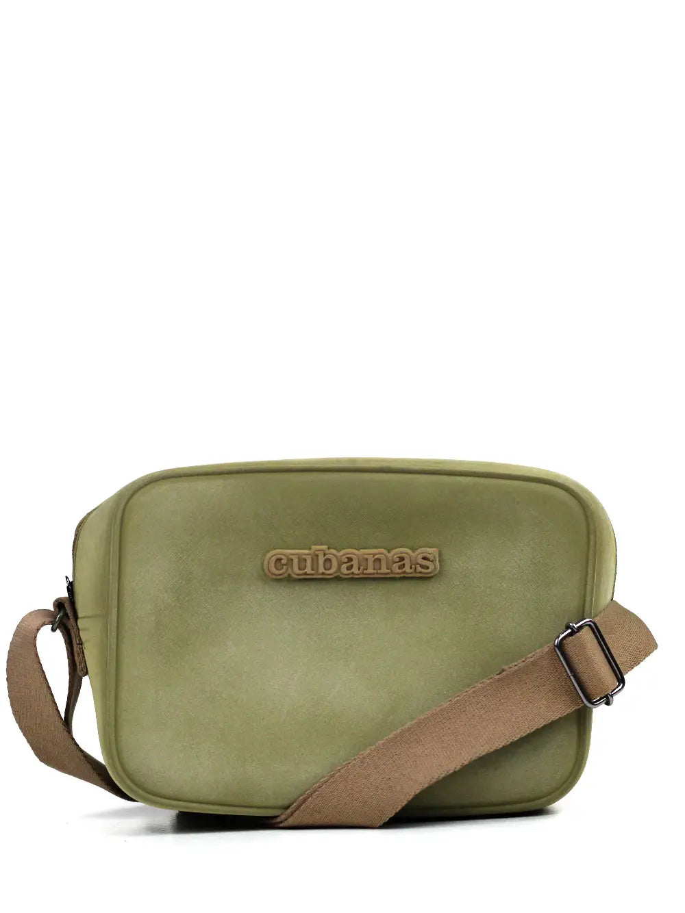Green Bag with Nubuck Finish and Shoulder Strap