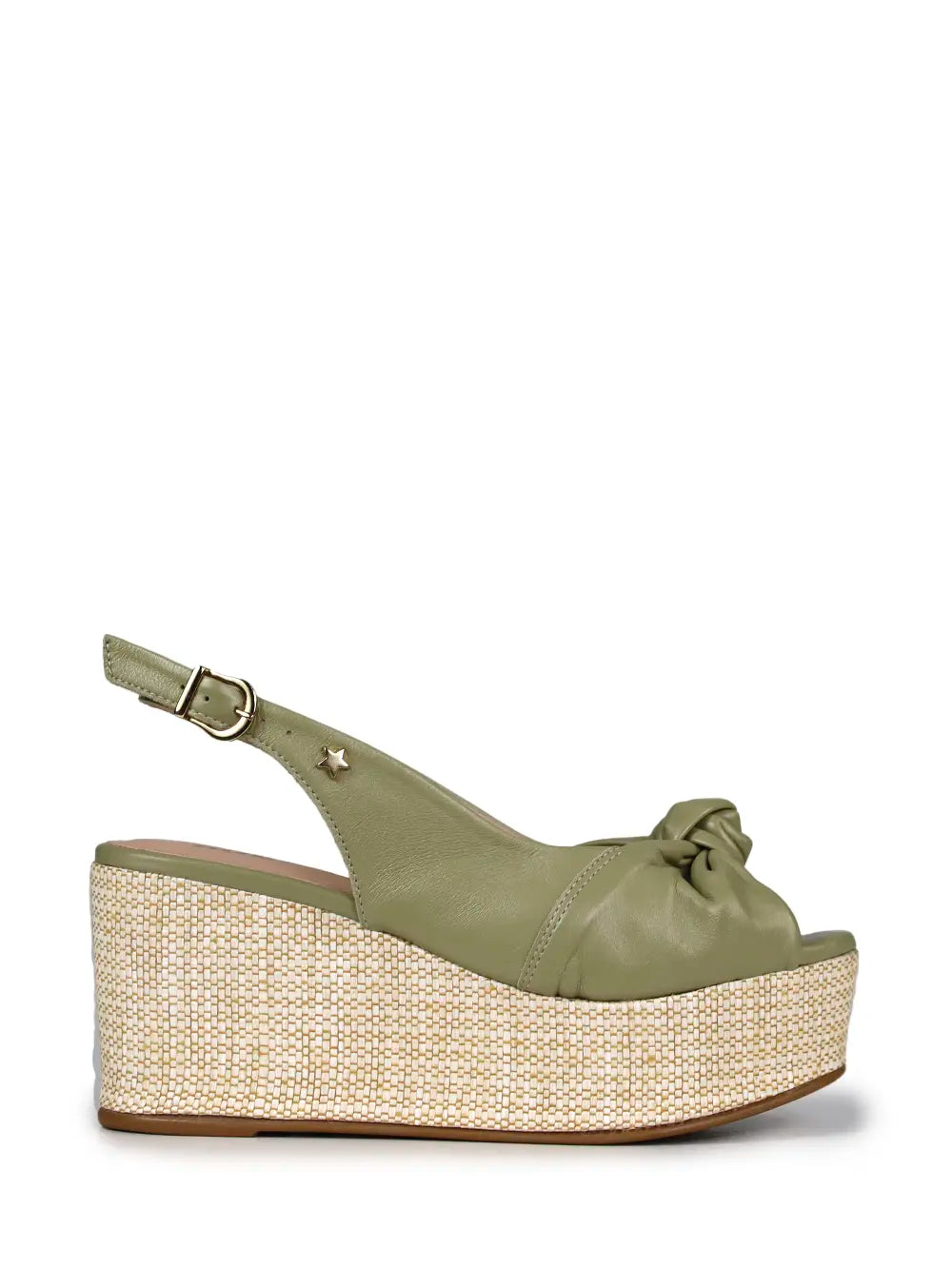 Green Leather Platform Sandal