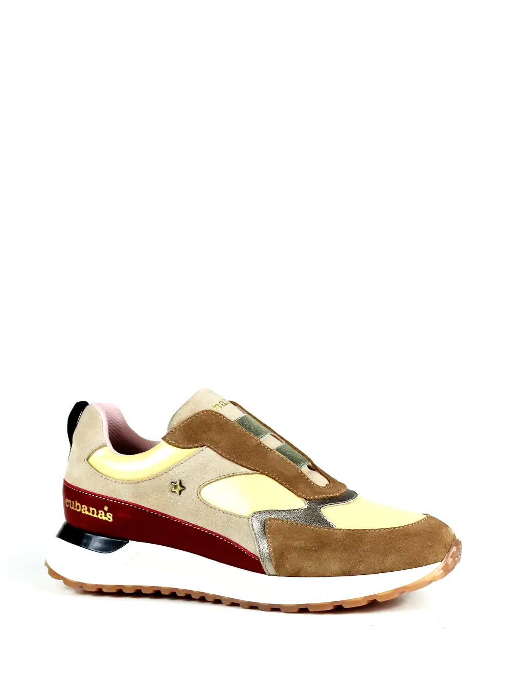 Zapatillas de tela amarillo metalizado