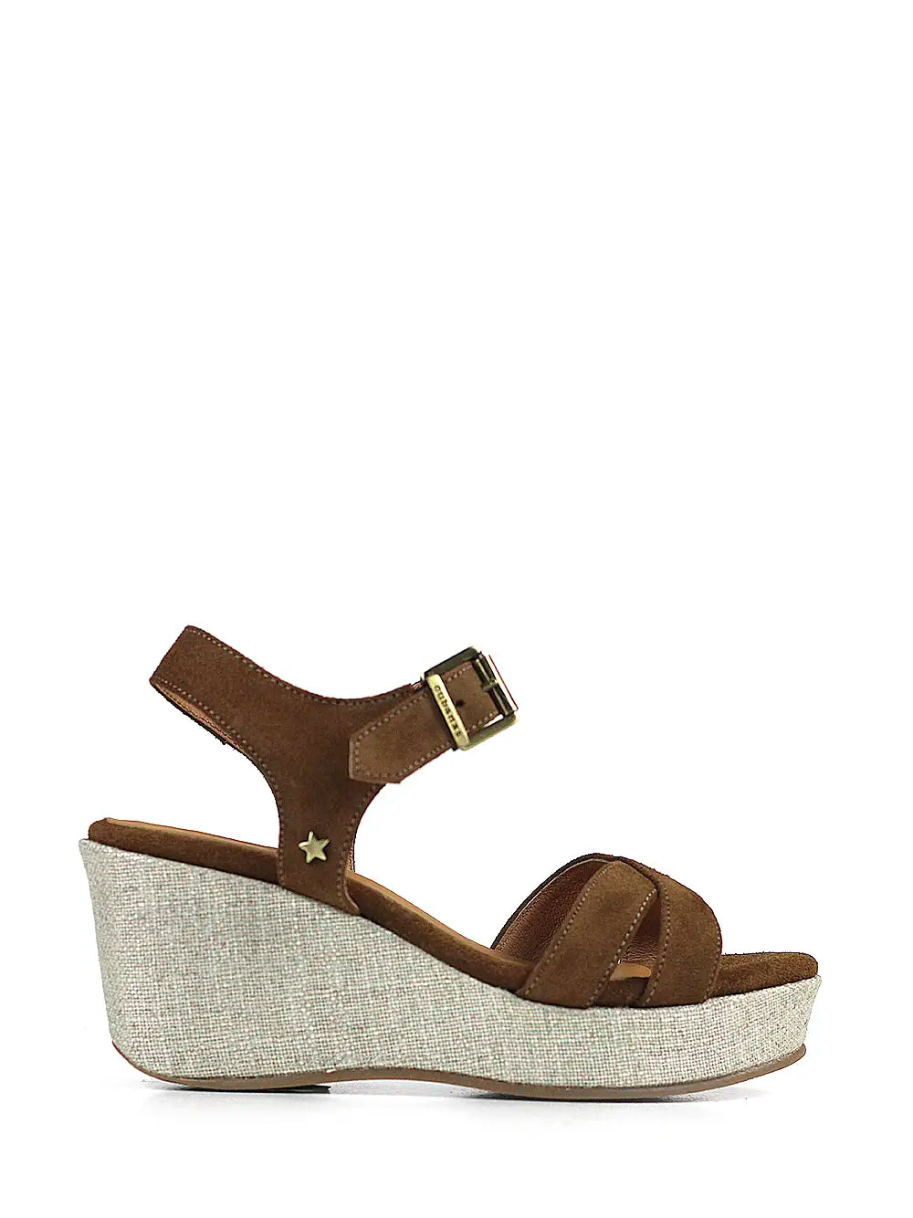 Brown Suede Wedge Sandal