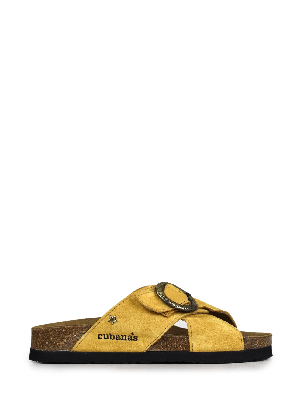 Carmo Yellow Suede Criss-Cross Strap Sandals