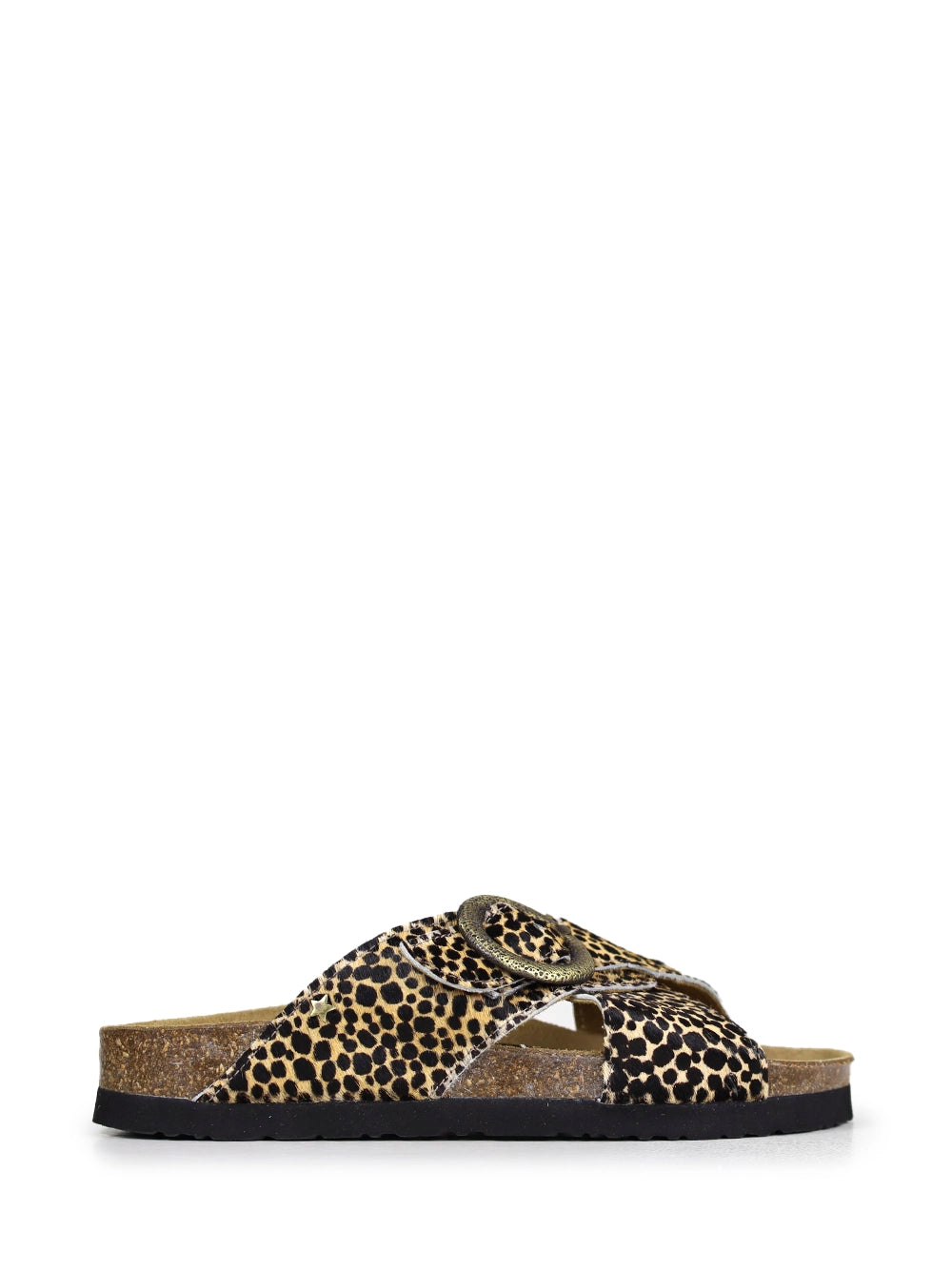 Sandália Carmo em Animal Print e Tiras Cruzadas