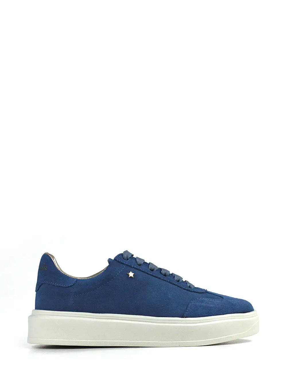 Blue Suede Sneakers with Chunky Sole