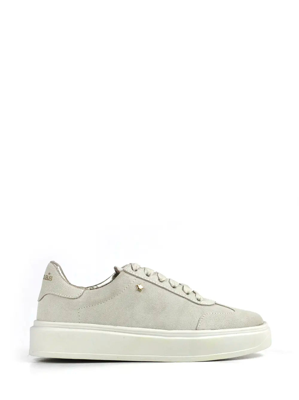 White Suede Trainers with Chunky Sole