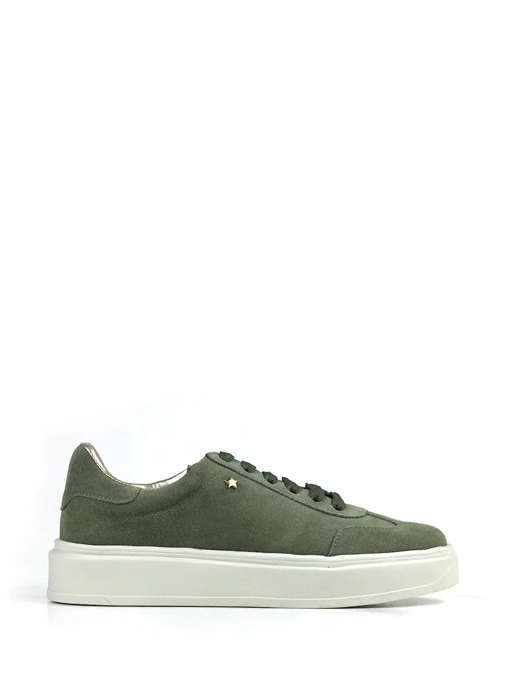 Green Suede Trainers with Chunky Sole