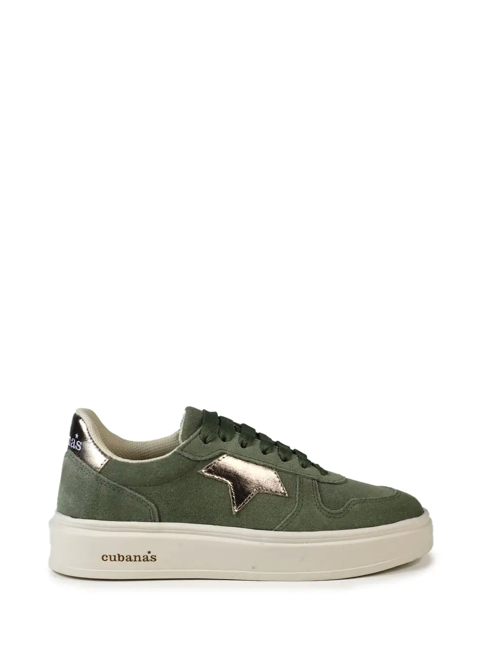 Zapatillas de Ante Verde y Suela Voluminosa