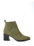 Botte en daim vert et talon bloc