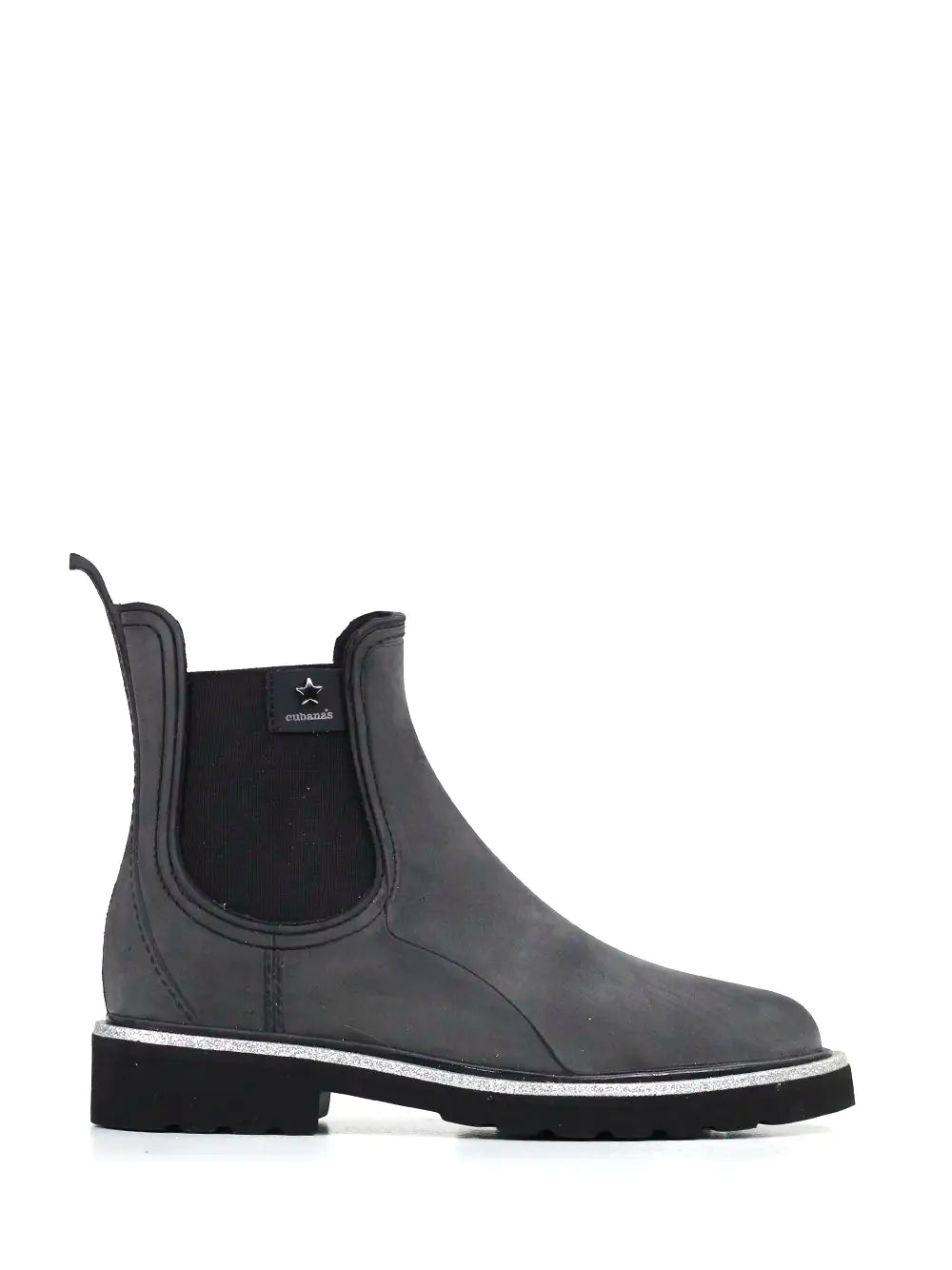 Galocha Preta com Pormenor de Glitter Prata