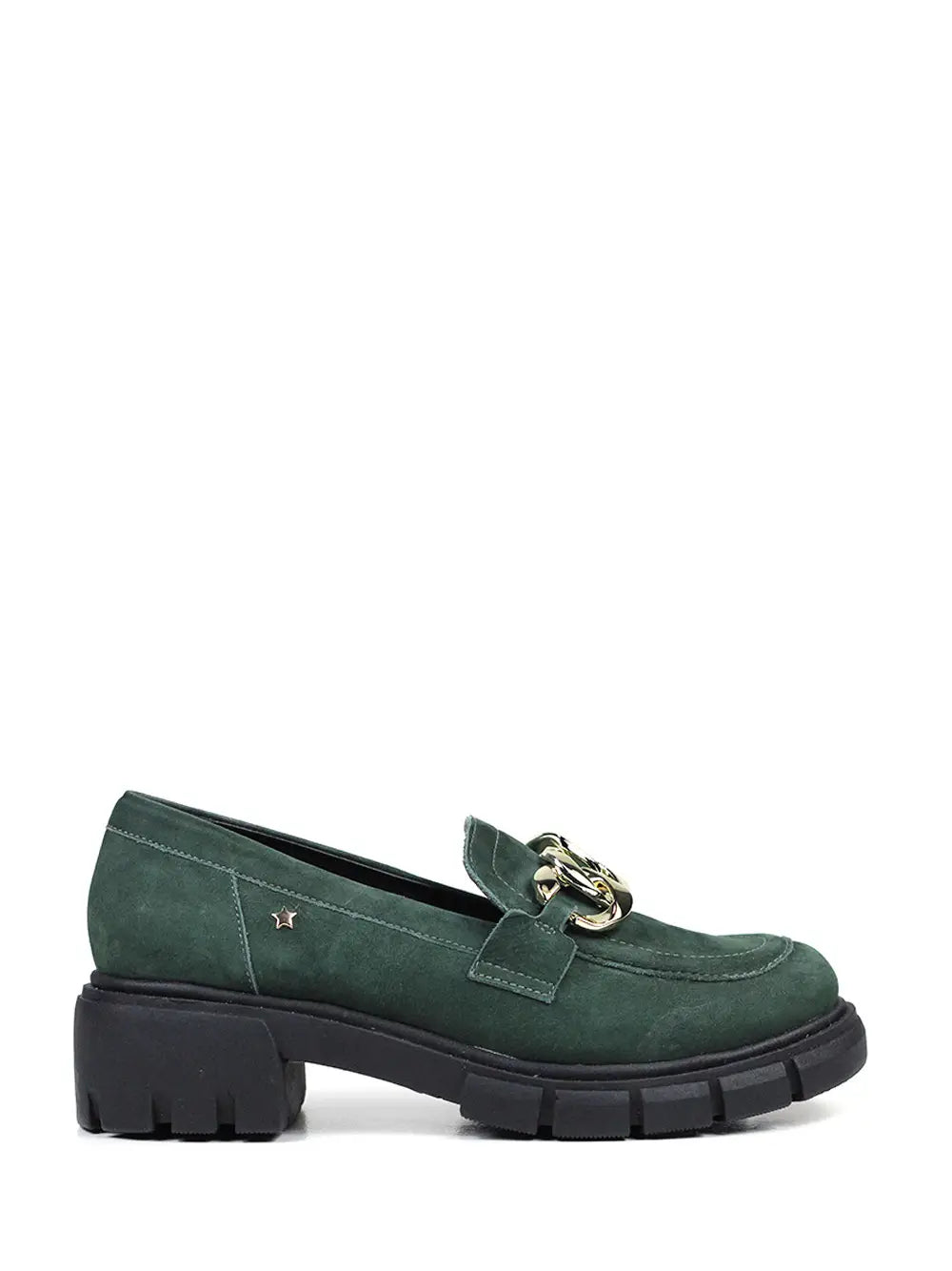 Mocassin En Daim Vert Avec Semelle Traitée