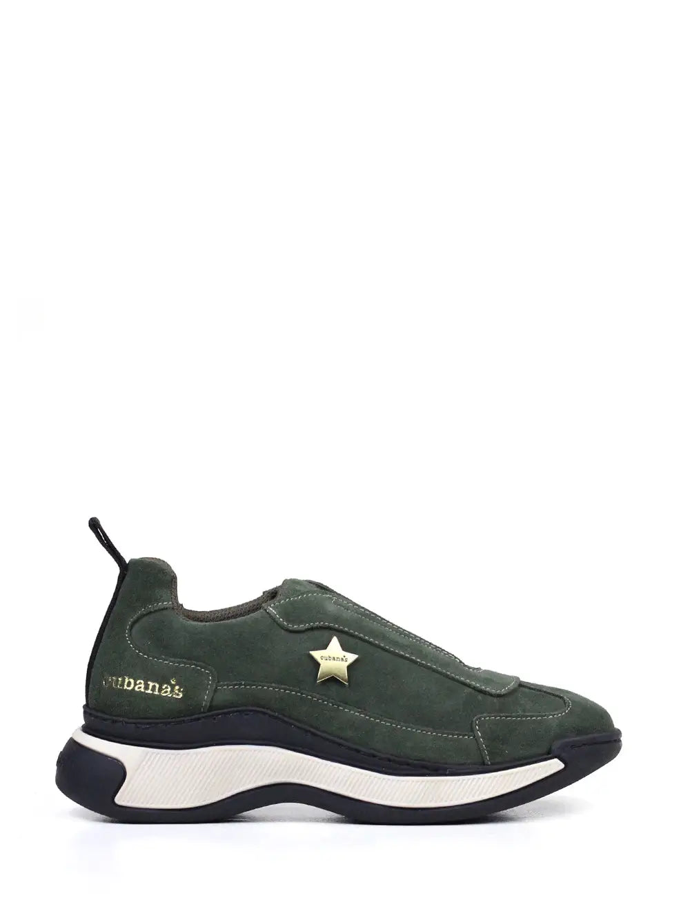 Zapatillas de Ante Verde Oscuro con Suela Gruesa