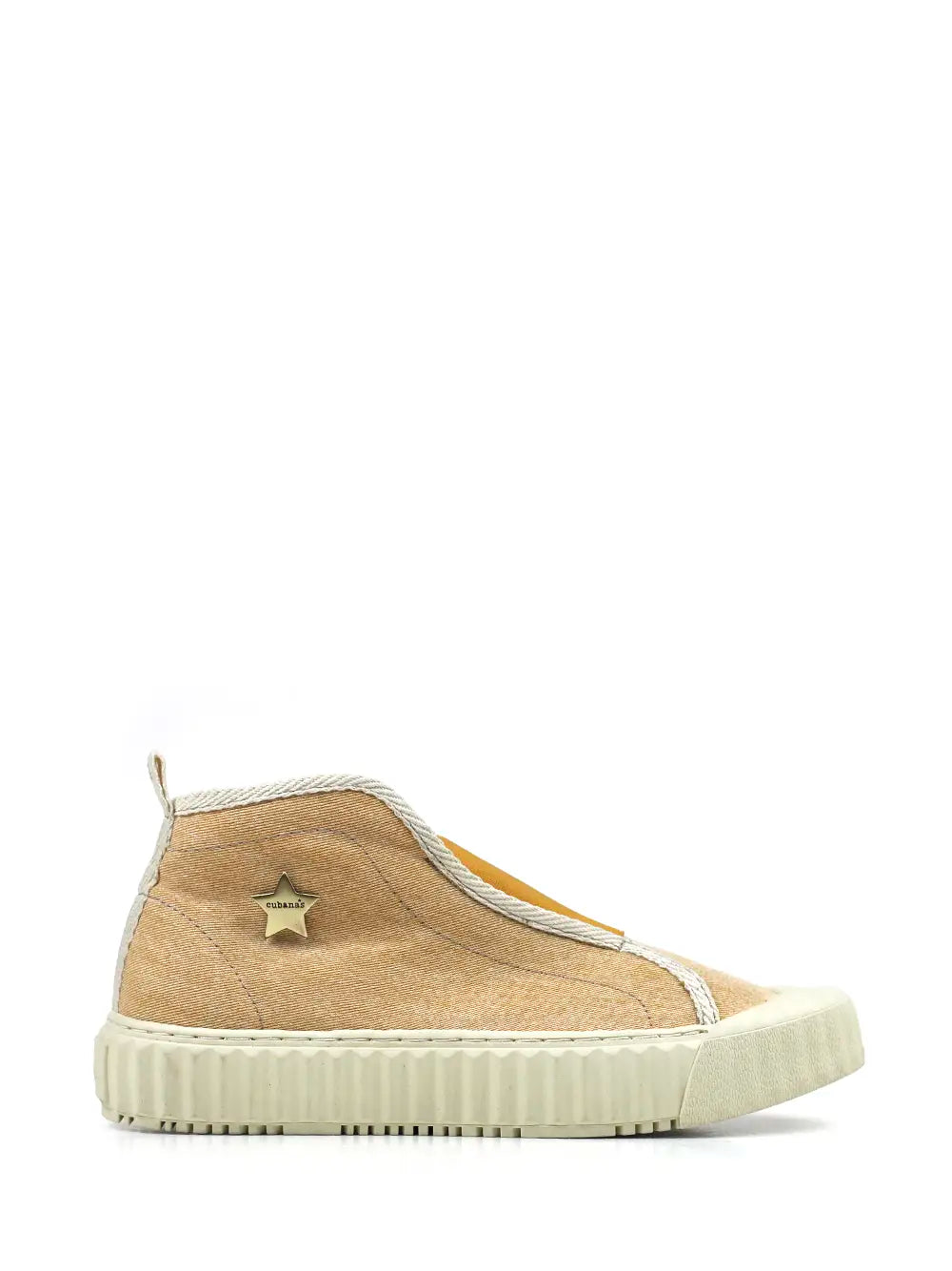 Yellow Fabric Trainers with Chunky Soles