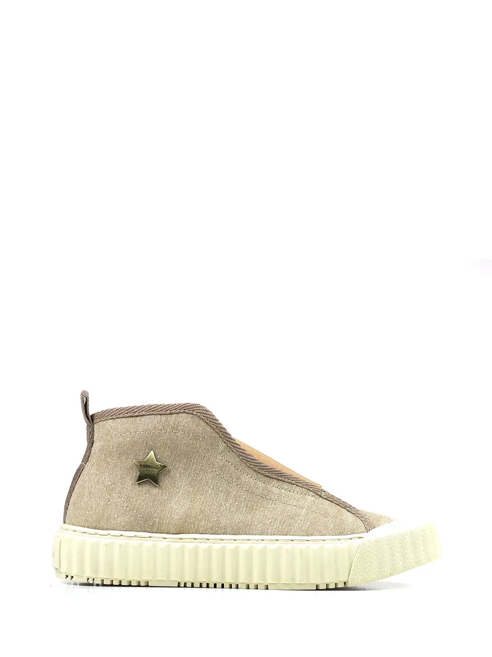 Fabric Sneakers in Beige with Chunky Sole