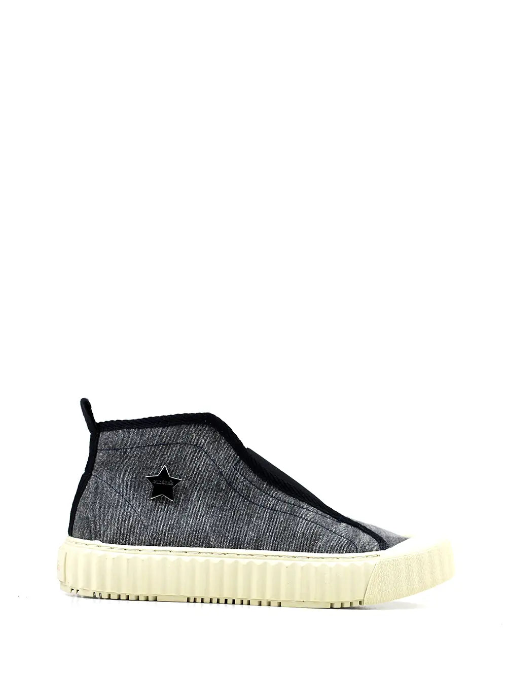 Black Fabric Sneakers with Chunky Sole