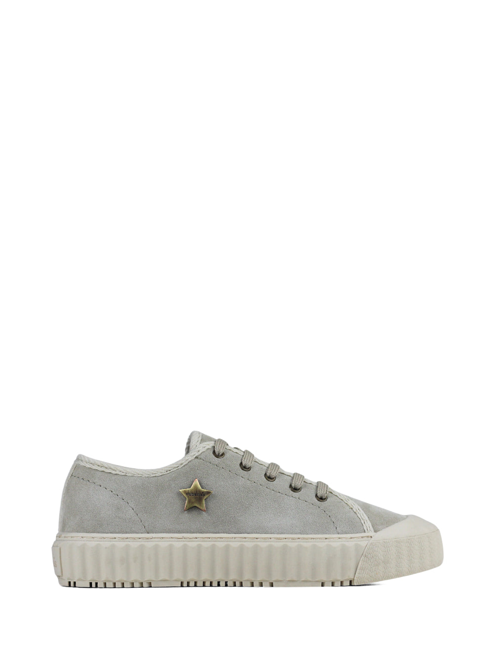 Beige Suede Lace-Up Trainers