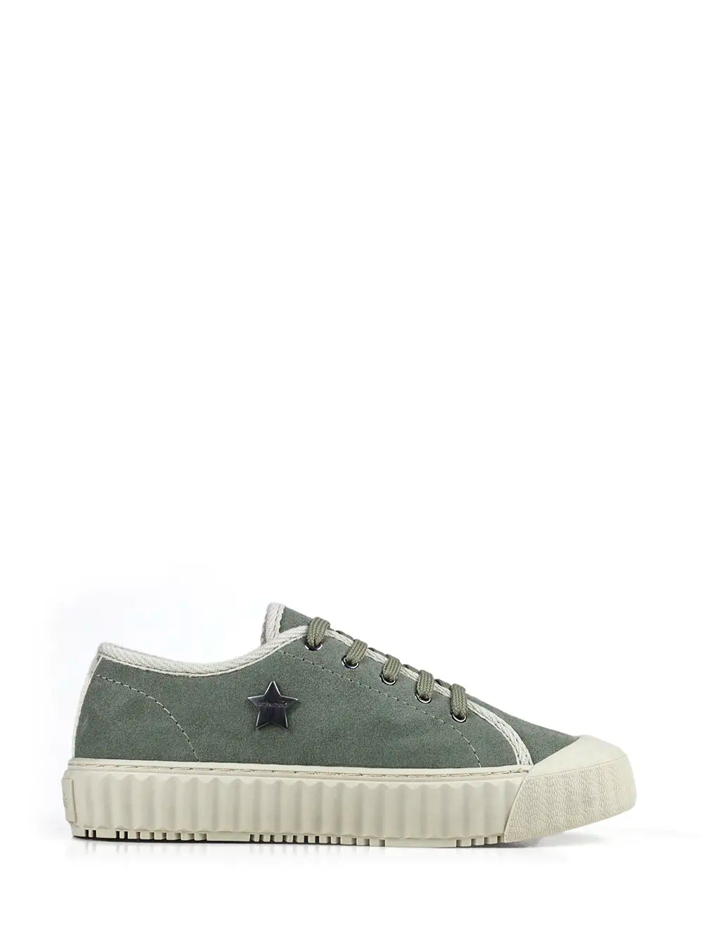 Green Suede Sneakers with Laces