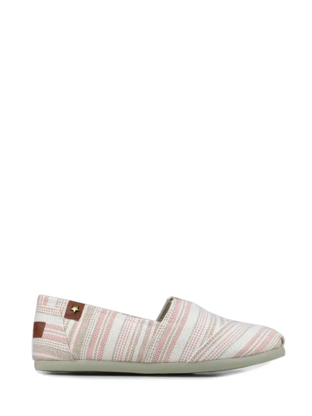 Striped Fabric Slippers in Pink