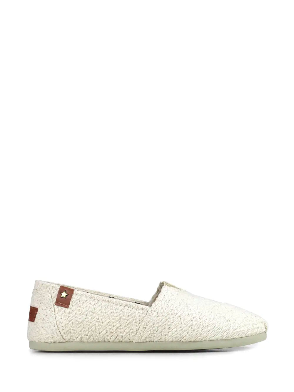 Textured White Fabric Espadrille