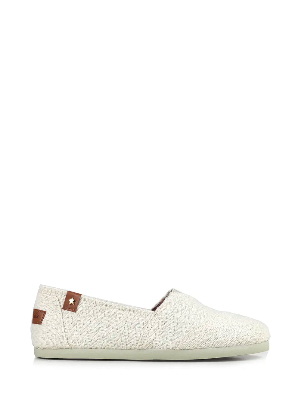 White Textured Fabric Espadrille