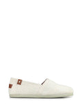 White Textured Fabric Espadrille