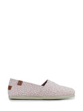 White and Pink Fabric Espadrilles