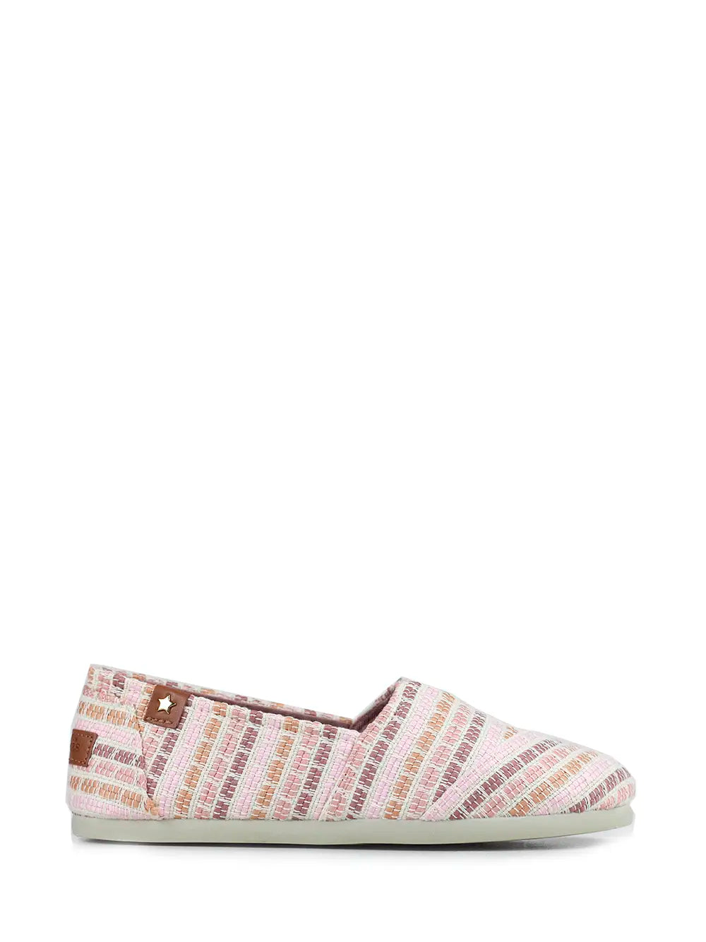 Pink Striped Fabric Espadrille