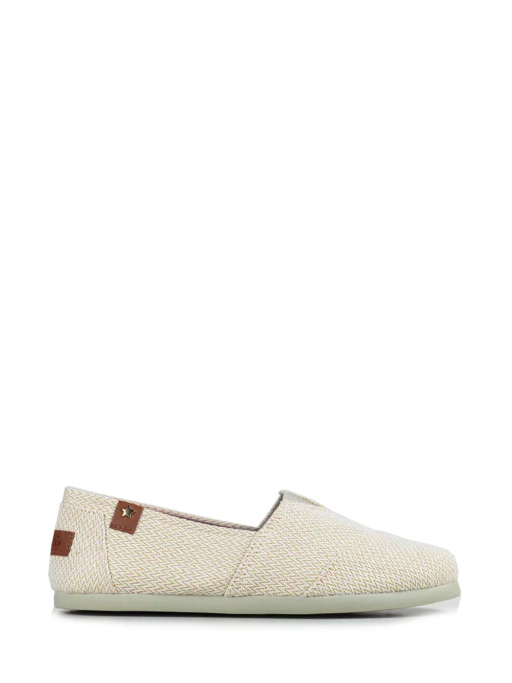 White and Yellow Fabric Espadrilles
