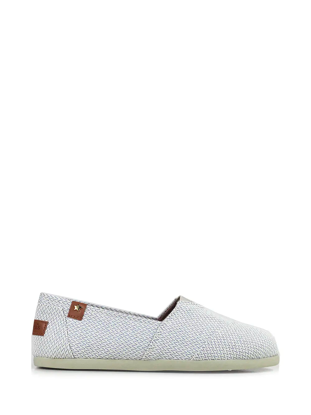 White and Blue Fabric Espadrilles