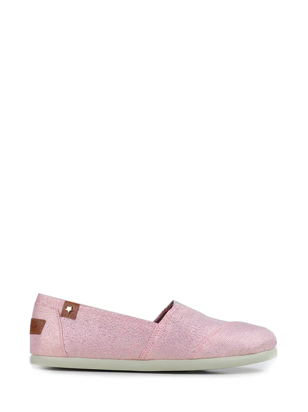 Pink fabric espadrille with glitter