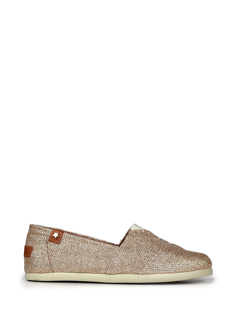 Glittery Gold Fabric Espadrille
