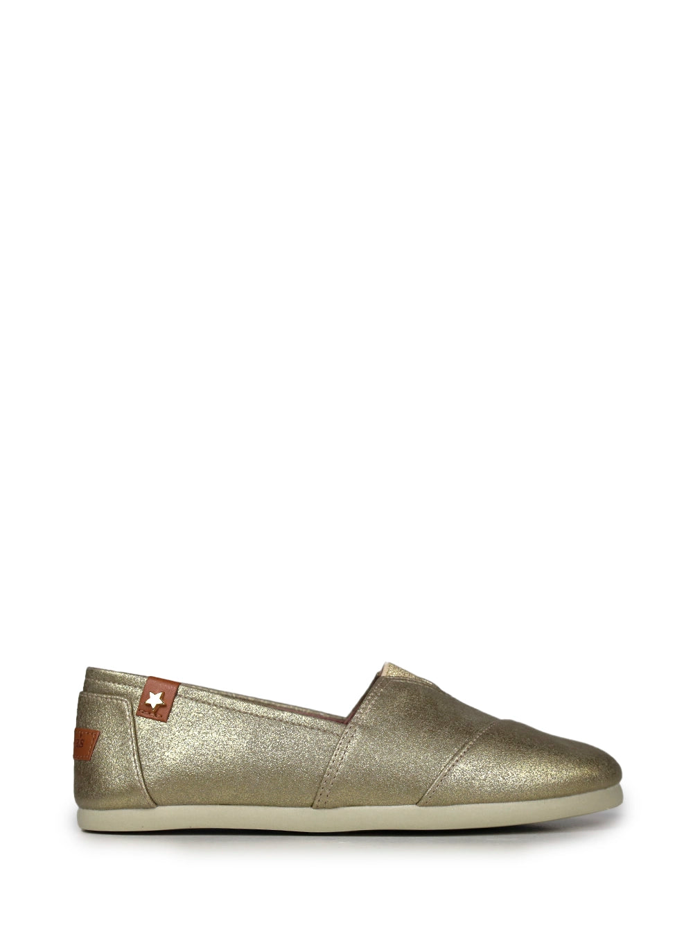 Espadrilles en tissu doré