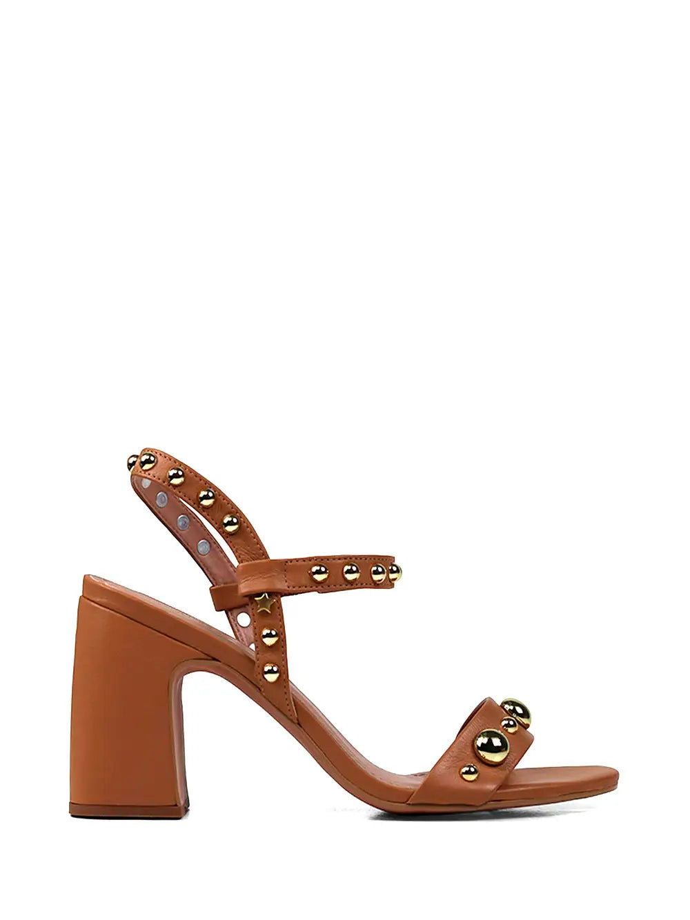 Brown Leather Sandals with Straps and Appliqués
