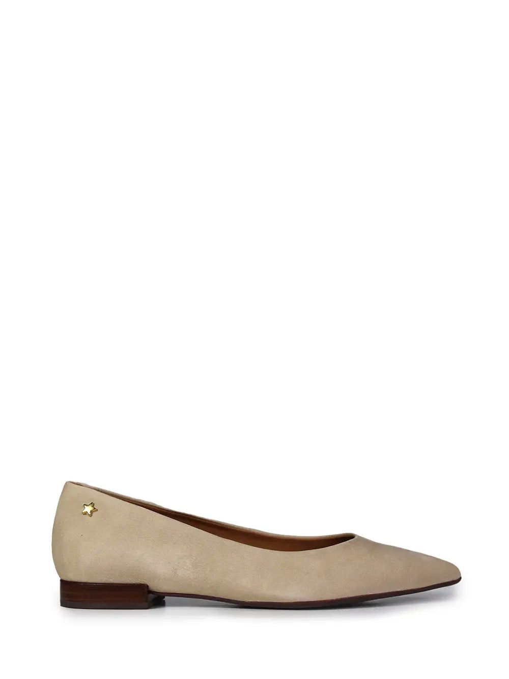 Sabrina en Piel Beige y Puntera Fina