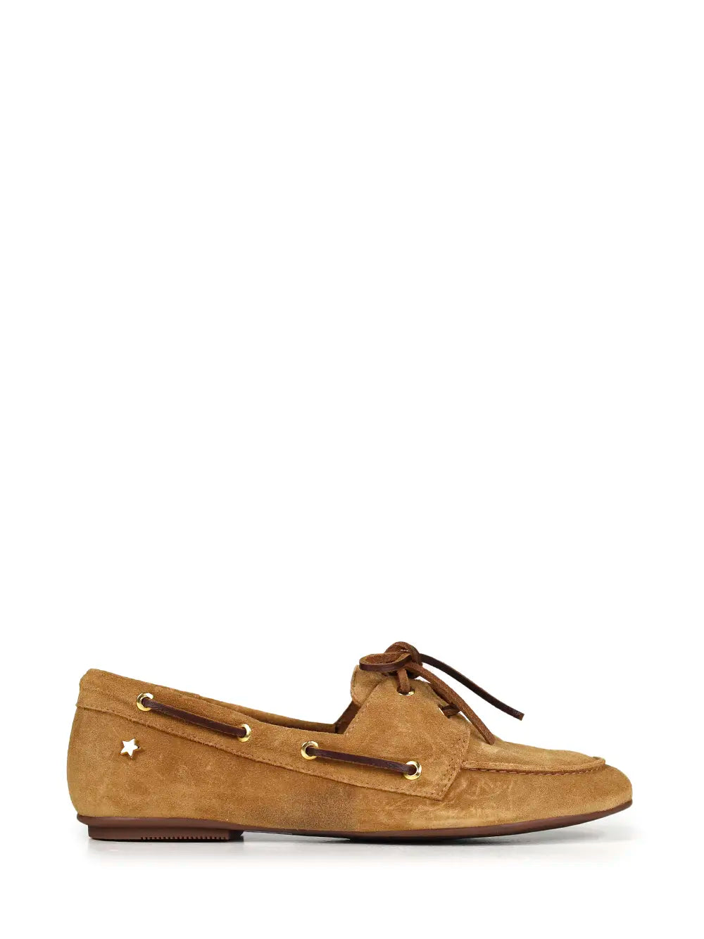 Loafer em Camurça Camel e Laço