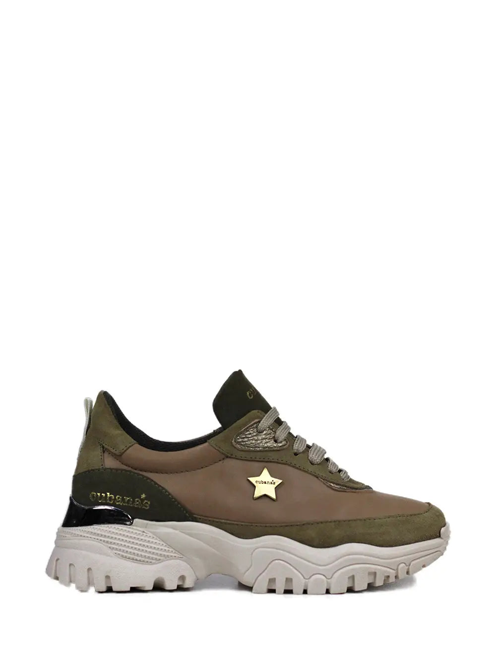 Zapatillas de Piel Camel y Ante con Suela Track
