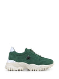 Grüne Wildleder-Sneaker mit Traktorsohle